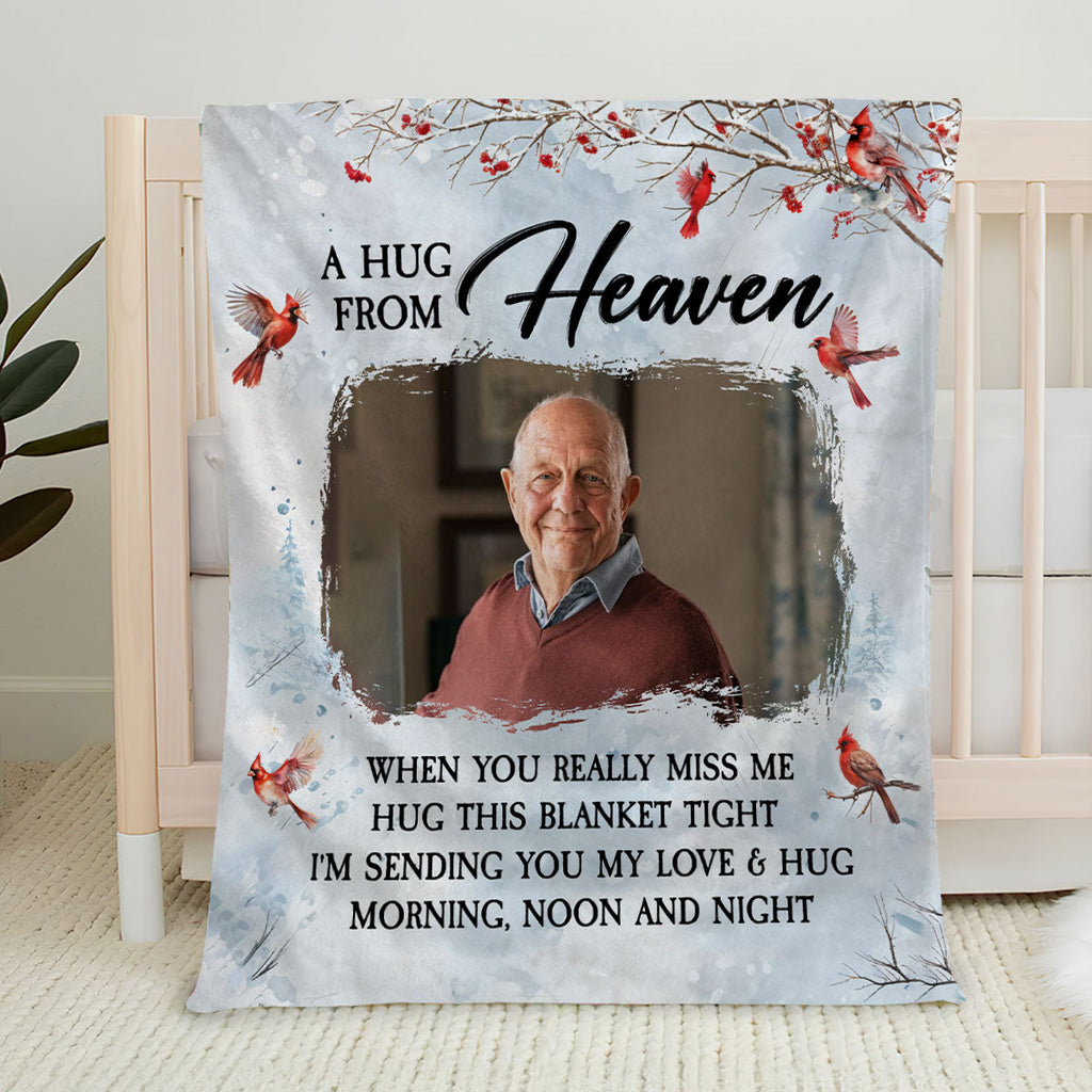 A Hug From Heaven Photo - Personalized Fleece Blanket