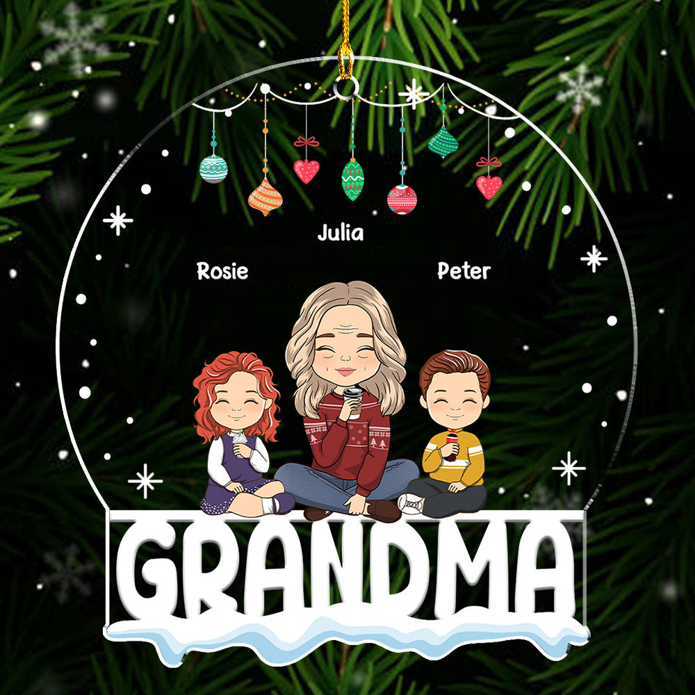 Custom Family Ornament, Christmas Gift for Family Members •  Warmly Christmas - Personalized Acrylic Ornament