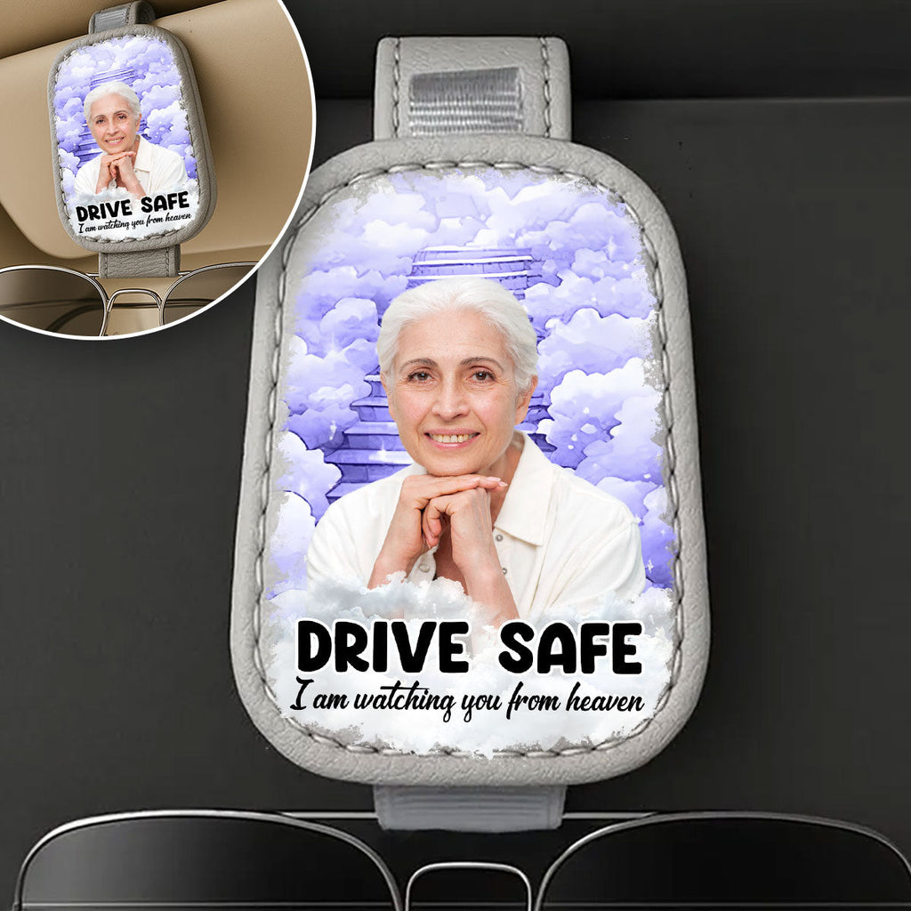 Watching You From Heaven - Personalized Sunglasses Holder For Car Visor