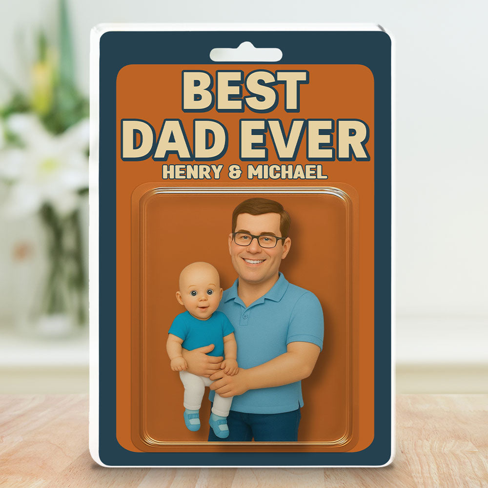 Custom Father's Day Decor, Gift for Dad & Grandpa • Dad And Cute Children - Personalized Acrylic Plaque