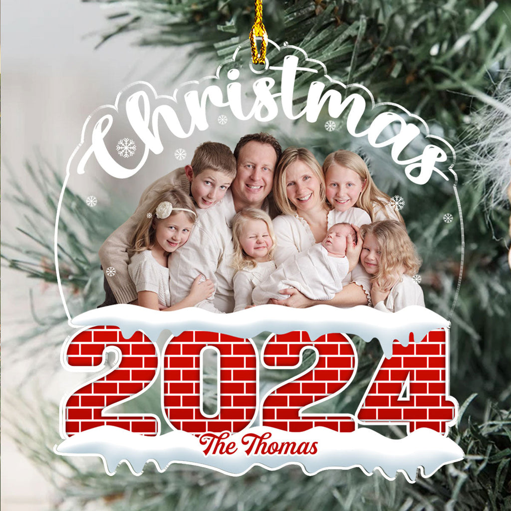 Custom Photo Family Ornament, Christmas Gift for Family Members • This Is Our Home - Personalized Acrylic Ornament