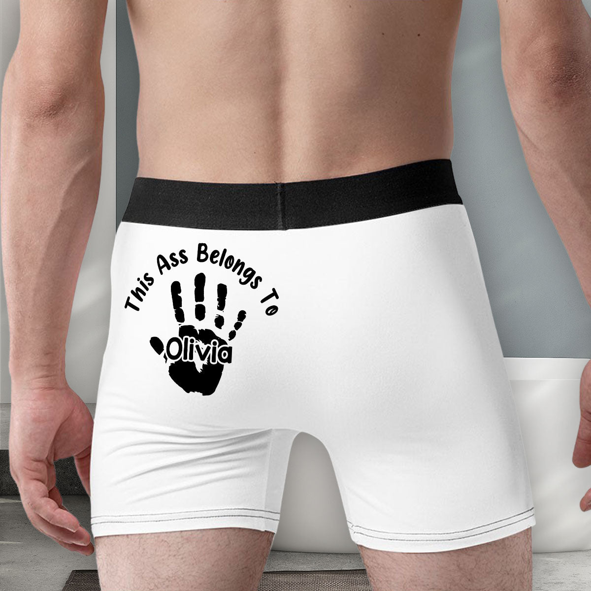 Belongs To My Wife - Personalized Photo Men's Boxer Briefs