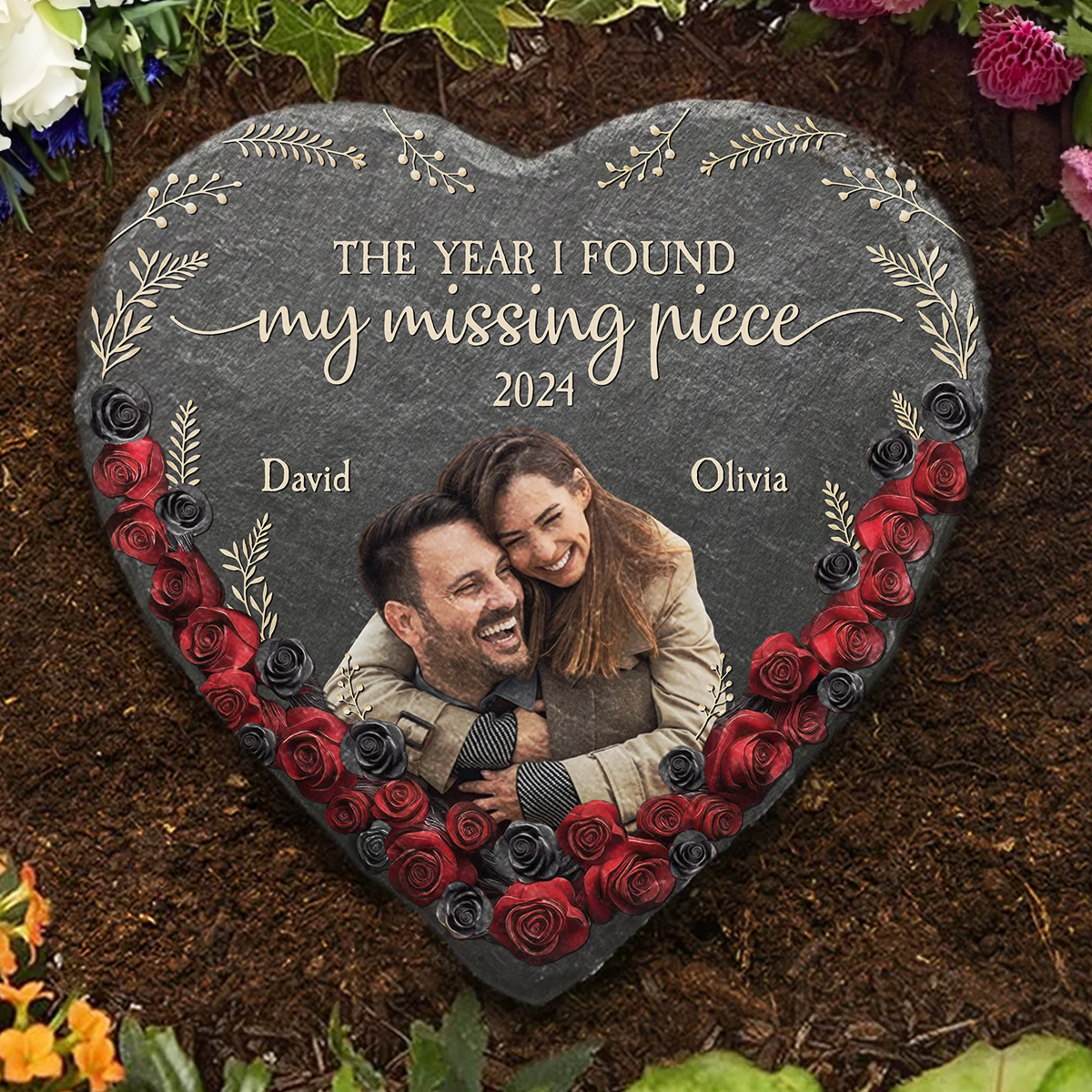 The Year I Found - Personalized Heart Shaped Stone