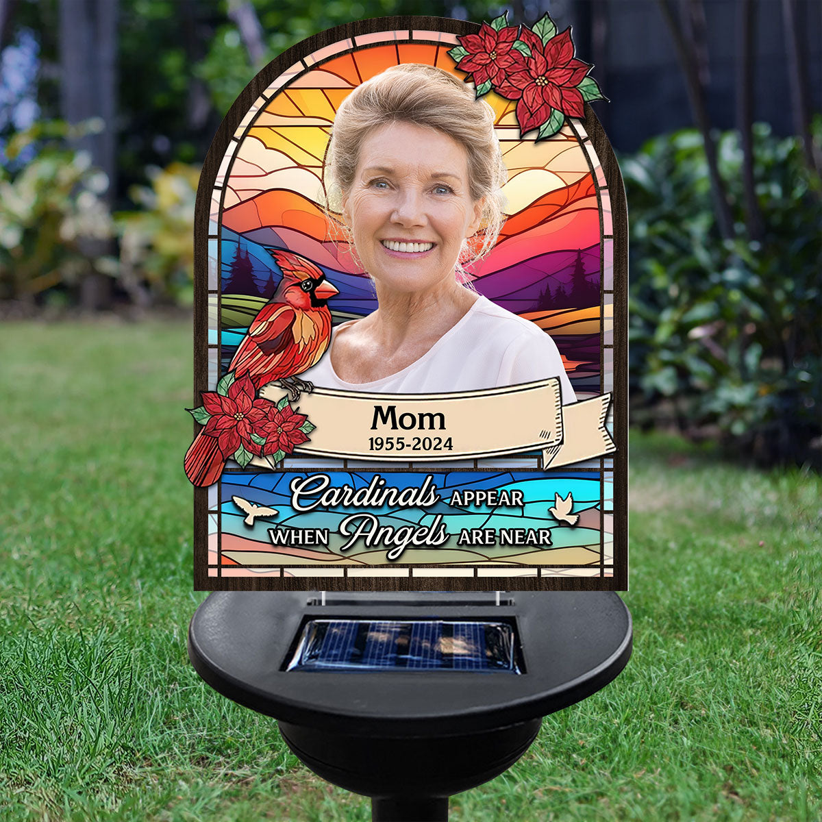 Cardinals Appear When Angels Are Near - Personalized Solar Light
