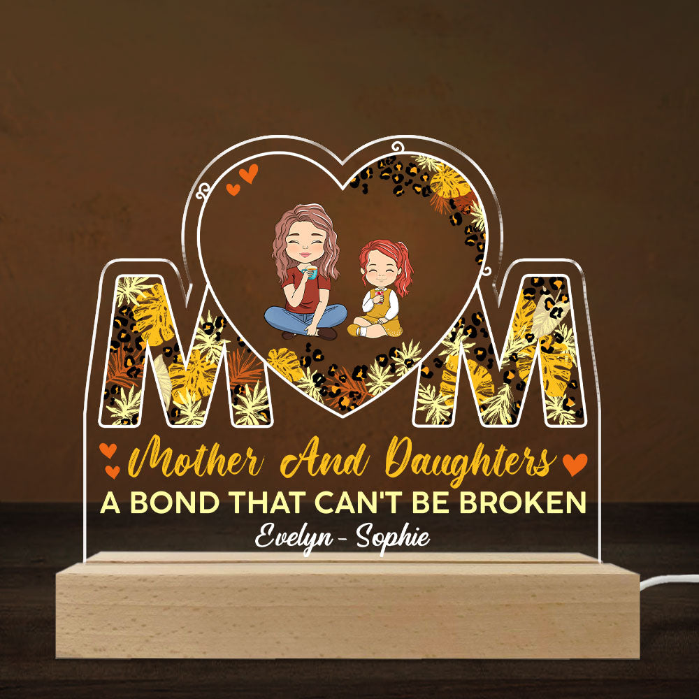 Custom Gift for Mom Grandma, Mother's Day Birthday • A Bond That Cant Be Broken - Personalized LED Light