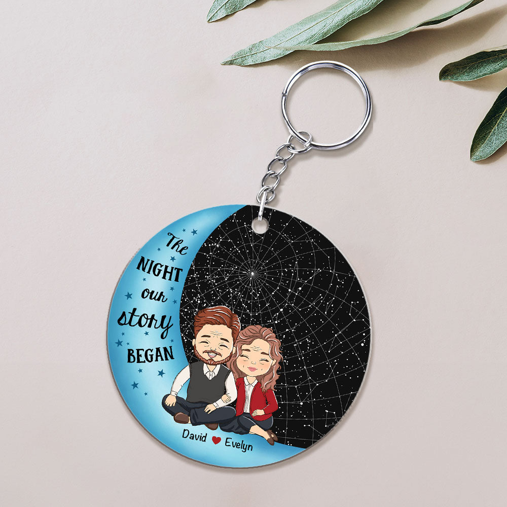 Star Map The Night - Personalized Acrylic Keychain