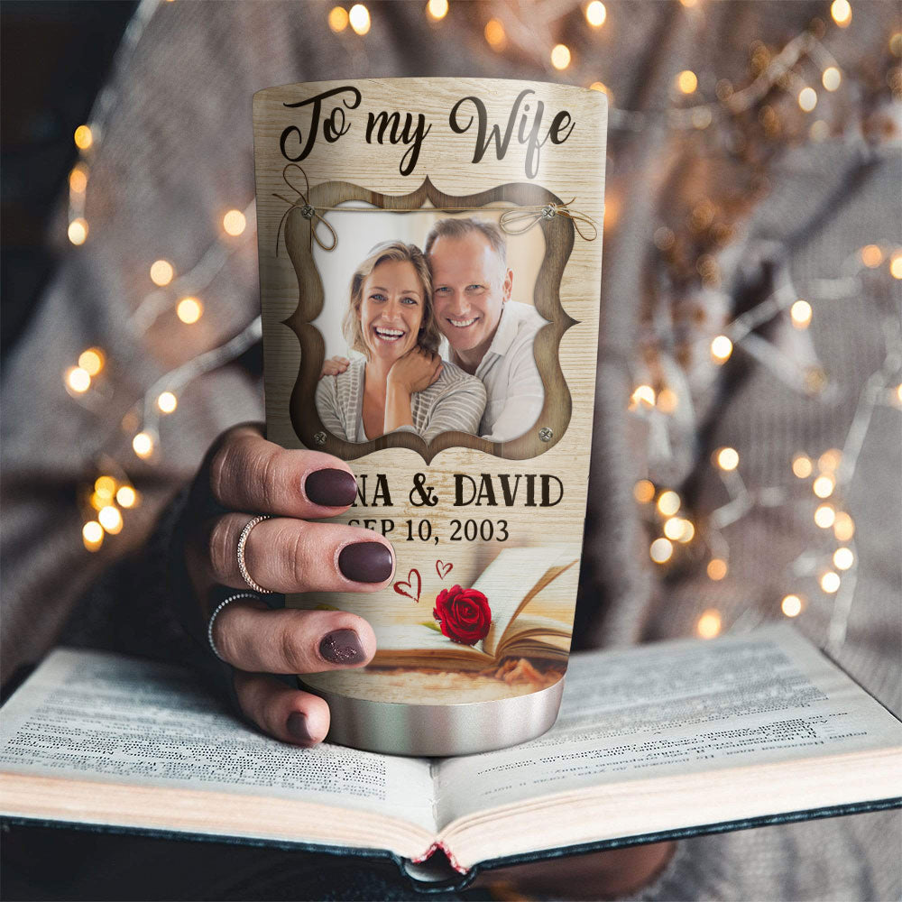 Custom Christmas Anniversary Gifts For Wife • Our Hearts Are One - Personalized Tumbler