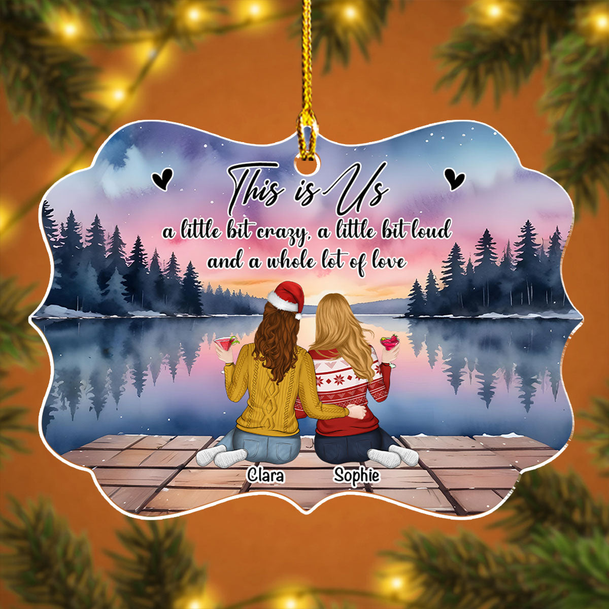 Custom Family Ornament, Christmas Gift for Family Members •  This Is Us Bestie - Personalized Acrylic Ornament