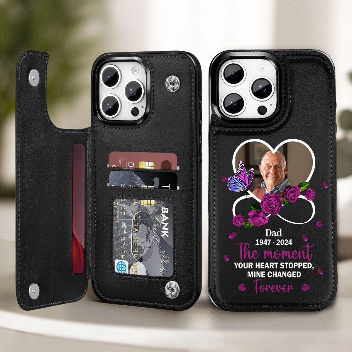 My Heart Changed Forever - Personalized Leather Phone Case