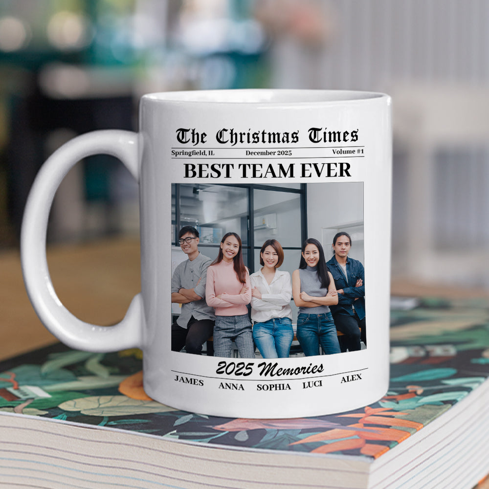Custom Photo Coworker, Christmas & Birthday Team Appreciation Gift • Our Year In Review - Personalized Coffee Mug