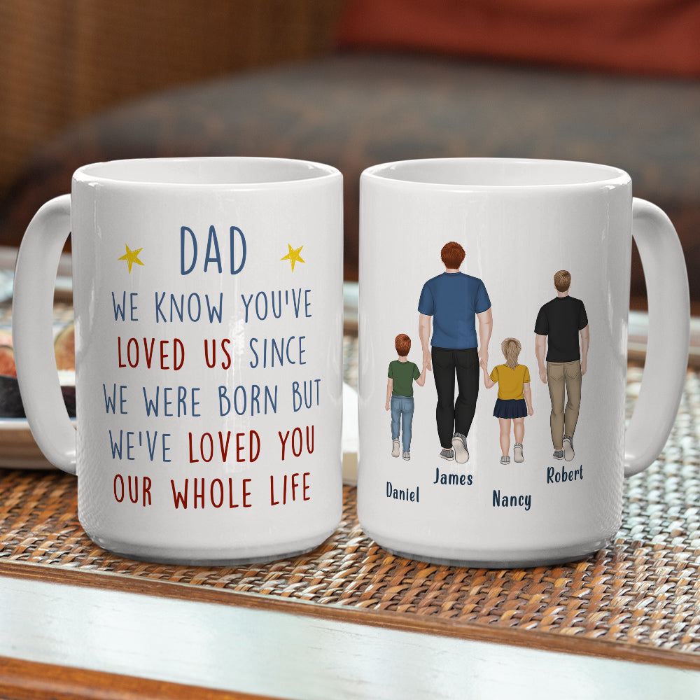 Custom Christmas & Birthday Gift for Dad • Love Between Dad And Kids - Personalized Coffee Mug