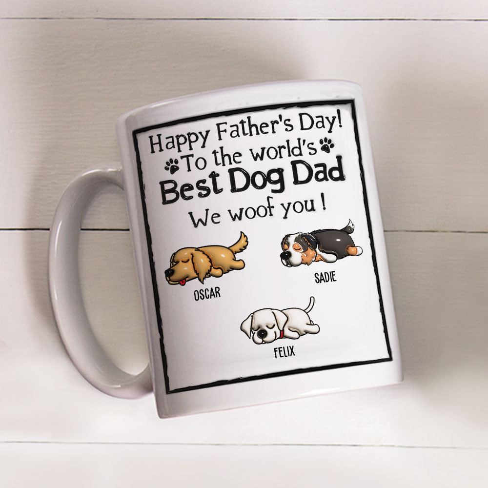 Custom Photo Christmas & Birthday Keepsake Gift • Best Dog Dad - Personalized 3D Inflated Effect Mug