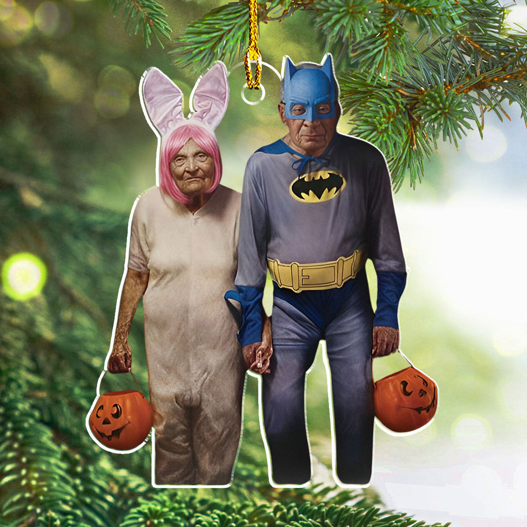 Custom Photo Couple Christmas Ornament, Anniversary Gift • Funny Couple Moment - Personalized Acrylic Ornament