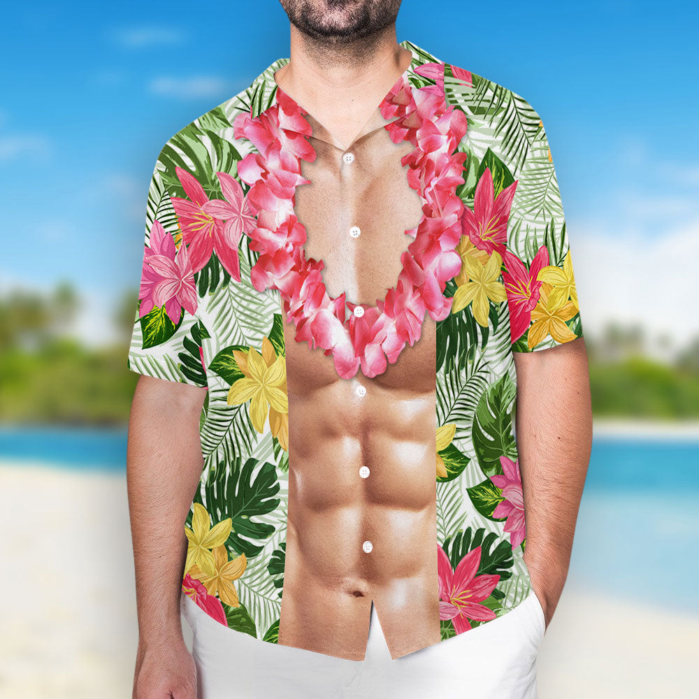 Ahola Funny Abs - Personalized Hawaiian Shirt