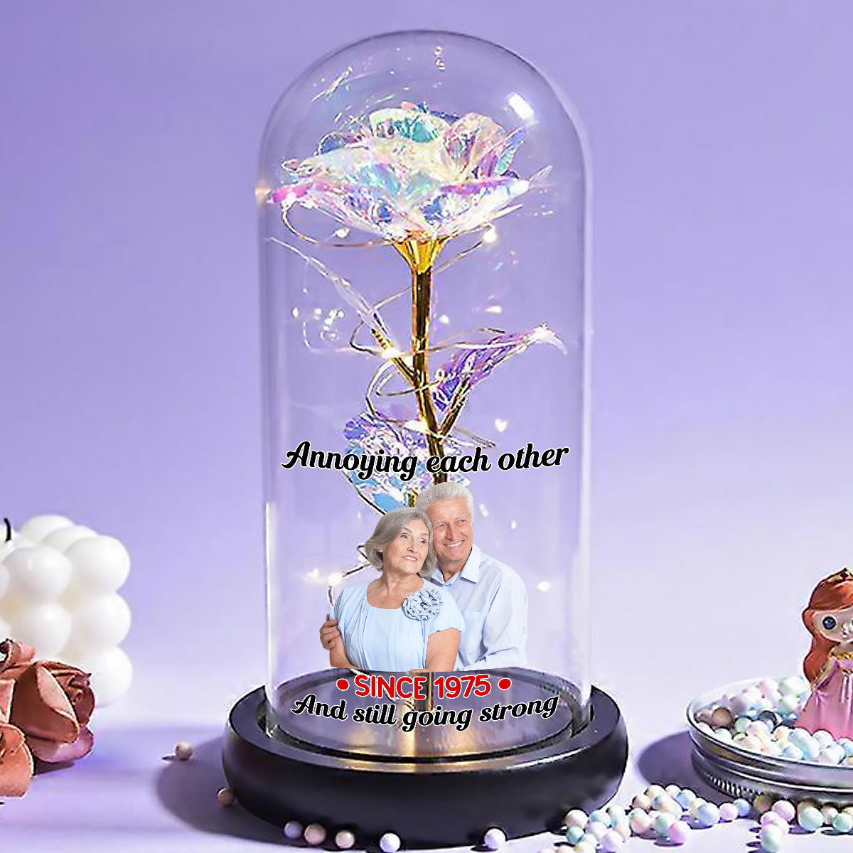 Annoying Each Other For Many Years Still Going Strong - Personalized Sparkly Rose