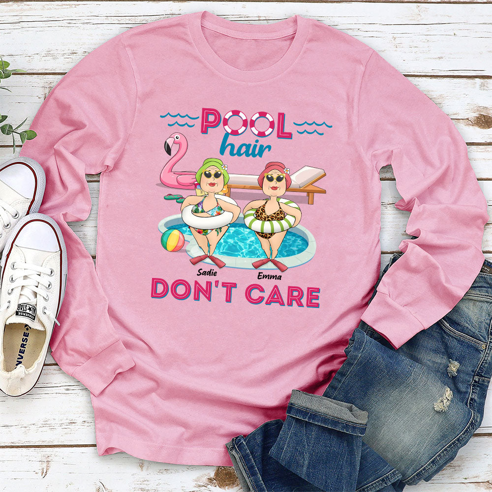 Custom Christmas & Birthday Gift for Mom, Grandma • Pool Hair Do Not Care - Personalized Shirt