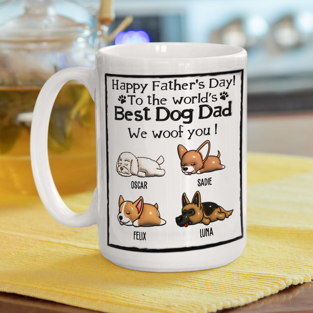 Custom Photo Christmas & Birthday Keepsake Gift • Best Dog Dad - Personalized 3D Inflated Effect Mug