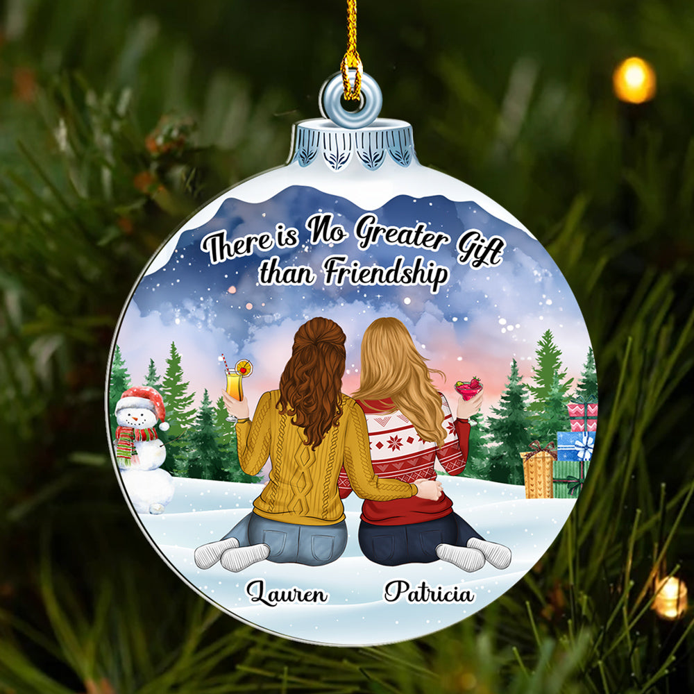 Custom Friendship Christmas Ornament, Best Friend Gift •  Friendship Is Last Forever - Personalized Acrylic Ornament