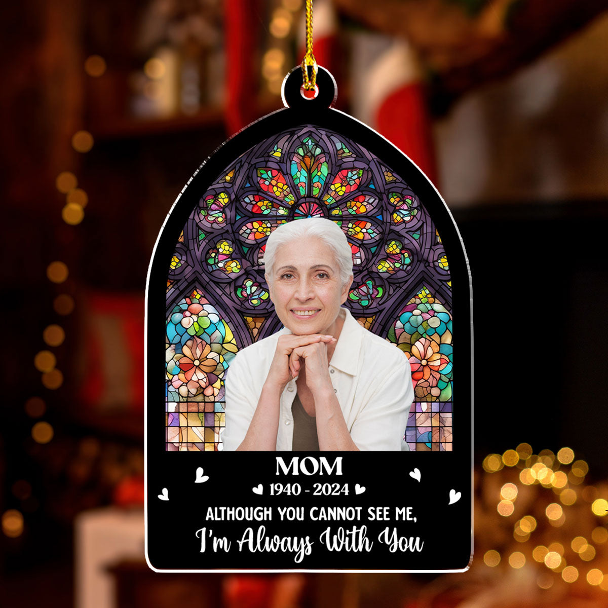 Custom Photo Memorial Christmas Ornament, Sympathy Keepsake • A Little Bit Of Heaven In Our Home - Personalized Acrylic Ornament
