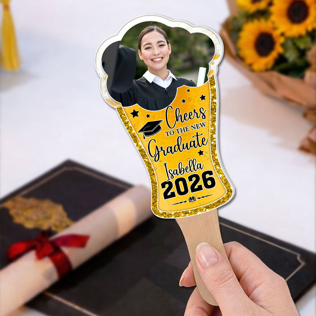 Cheers To The New Graduate - Personalized Hand Fan