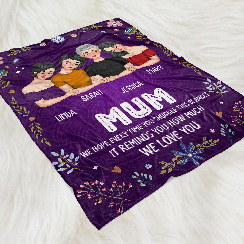 A Hug From Daughters To Mom - Personalized Fleece Blanket