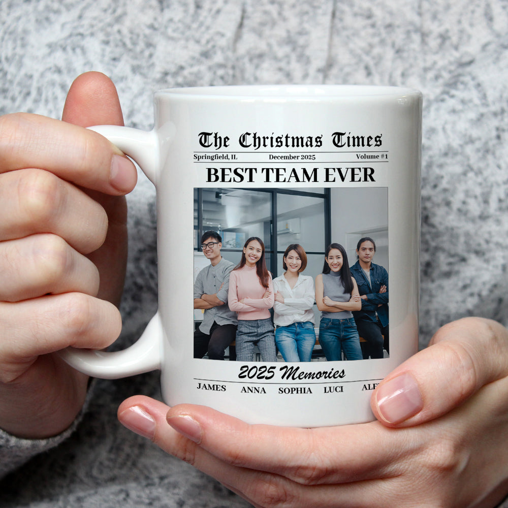 Custom Photo Coworker, Christmas & Birthday Team Appreciation Gift • Our Year In Review - Personalized Coffee Mug