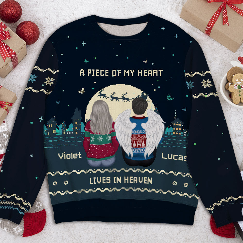 Custom Couple Christmas Sweatshirt, Anniversary Gift • Remembrance - Personalized All-Over-Print Sweatshirt