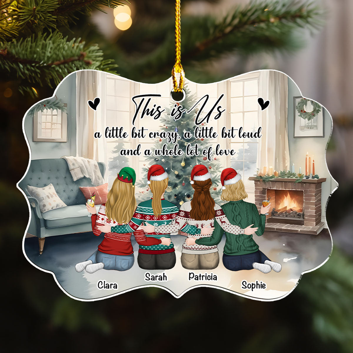 Custom Family Ornament, Christmas Gift for Family Members •  This Is Us Bestie - Personalized Acrylic Ornament