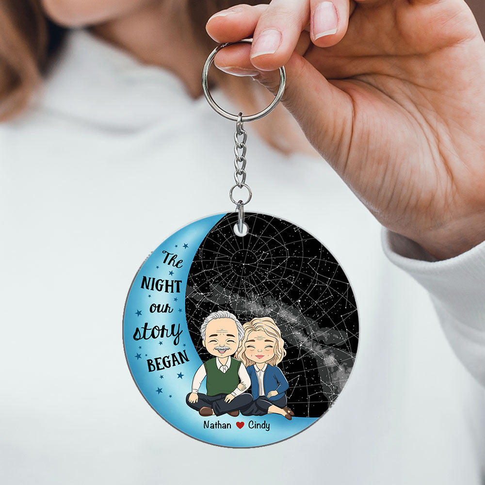 Star Map The Night - Personalized Acrylic Keychain