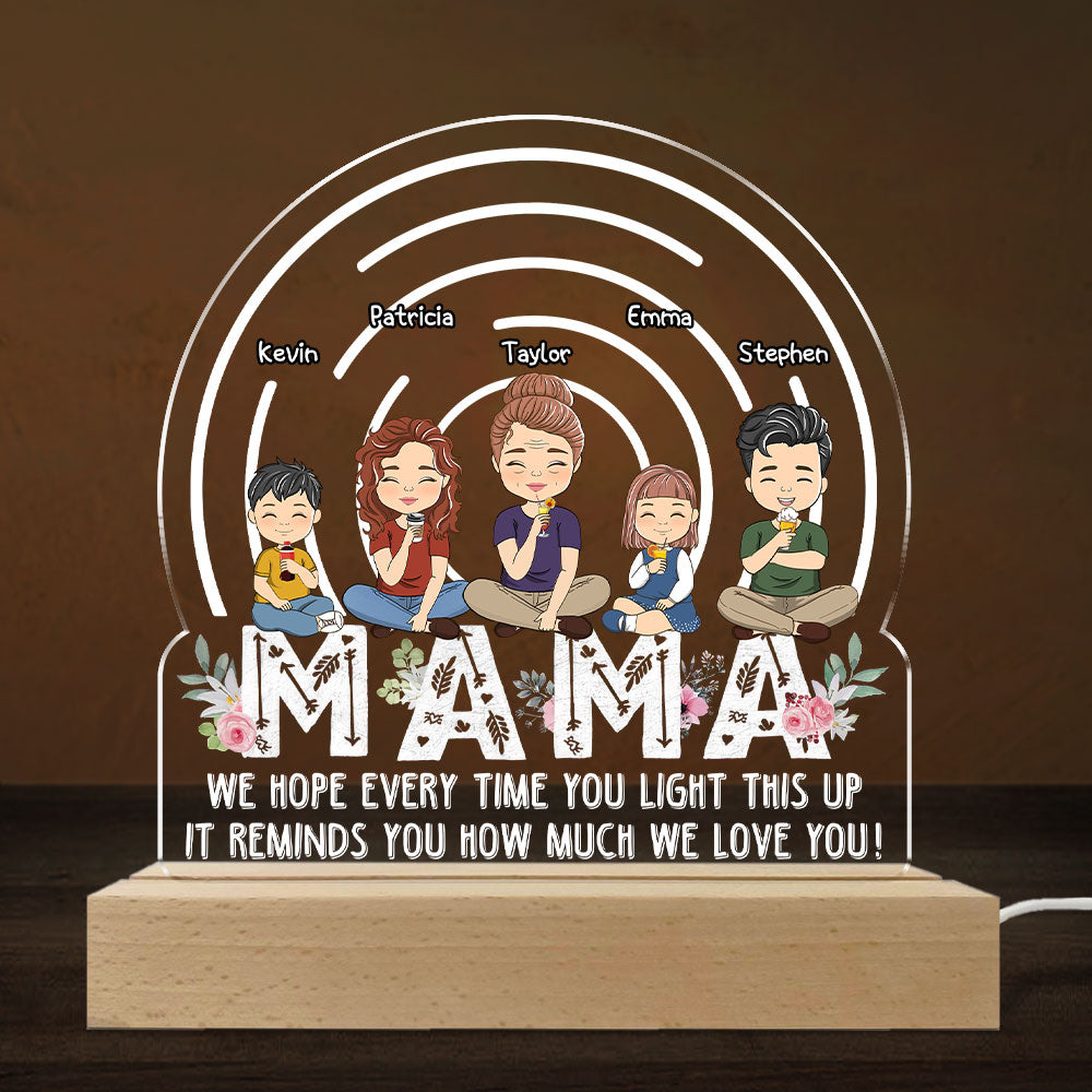 Custom Gift for Mom Grandma, Mother's Day Birthday • We Hope Every Time You Light This Up - Personalized LED Light