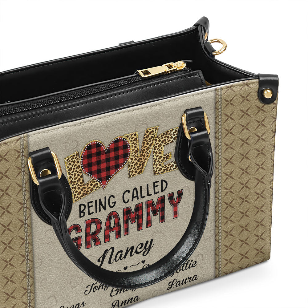 Love Being Called Grandma - Personalized Leather Bag
