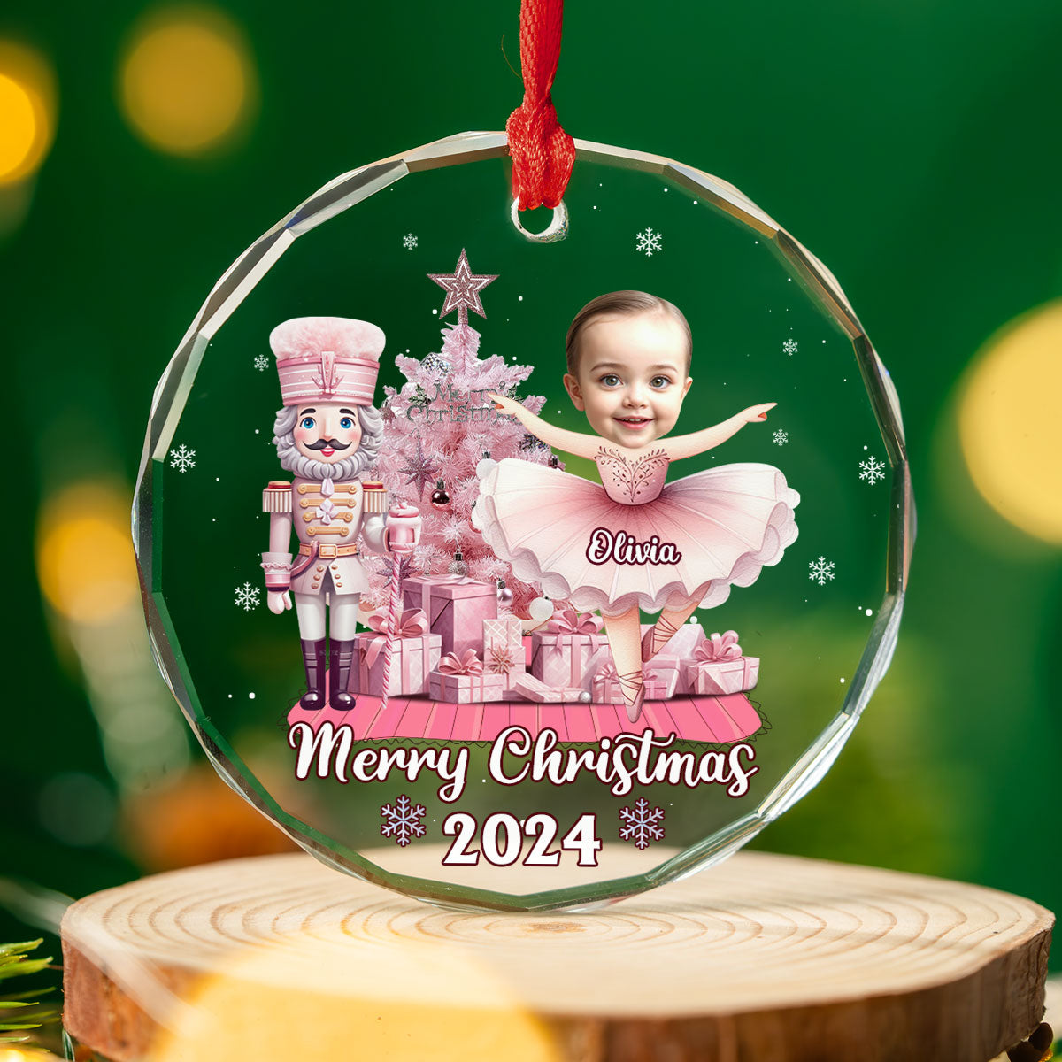 Custom Photo Baby First Christmas Ornament for New Parents • Photo 1st Christmas - Personalized Glass Ornament
