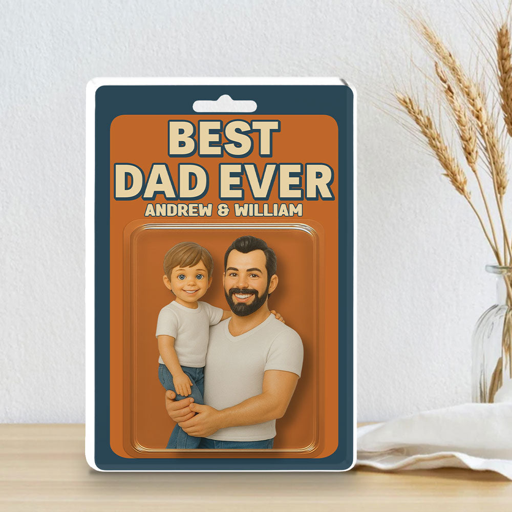 Custom Father's Day Decor, Gift for Dad & Grandpa • Dad And Cute Children - Personalized Acrylic Plaque