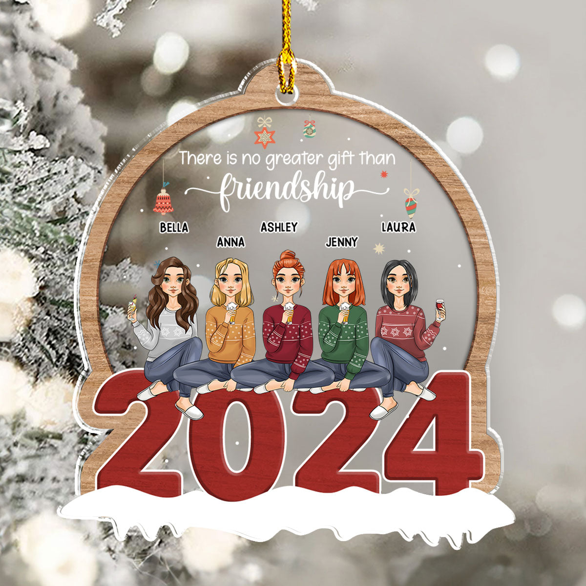 Custom Friendship Christmas Ornament, Best Friend Gift •  Perfect Friendship - Personalized Acrylic Ornament