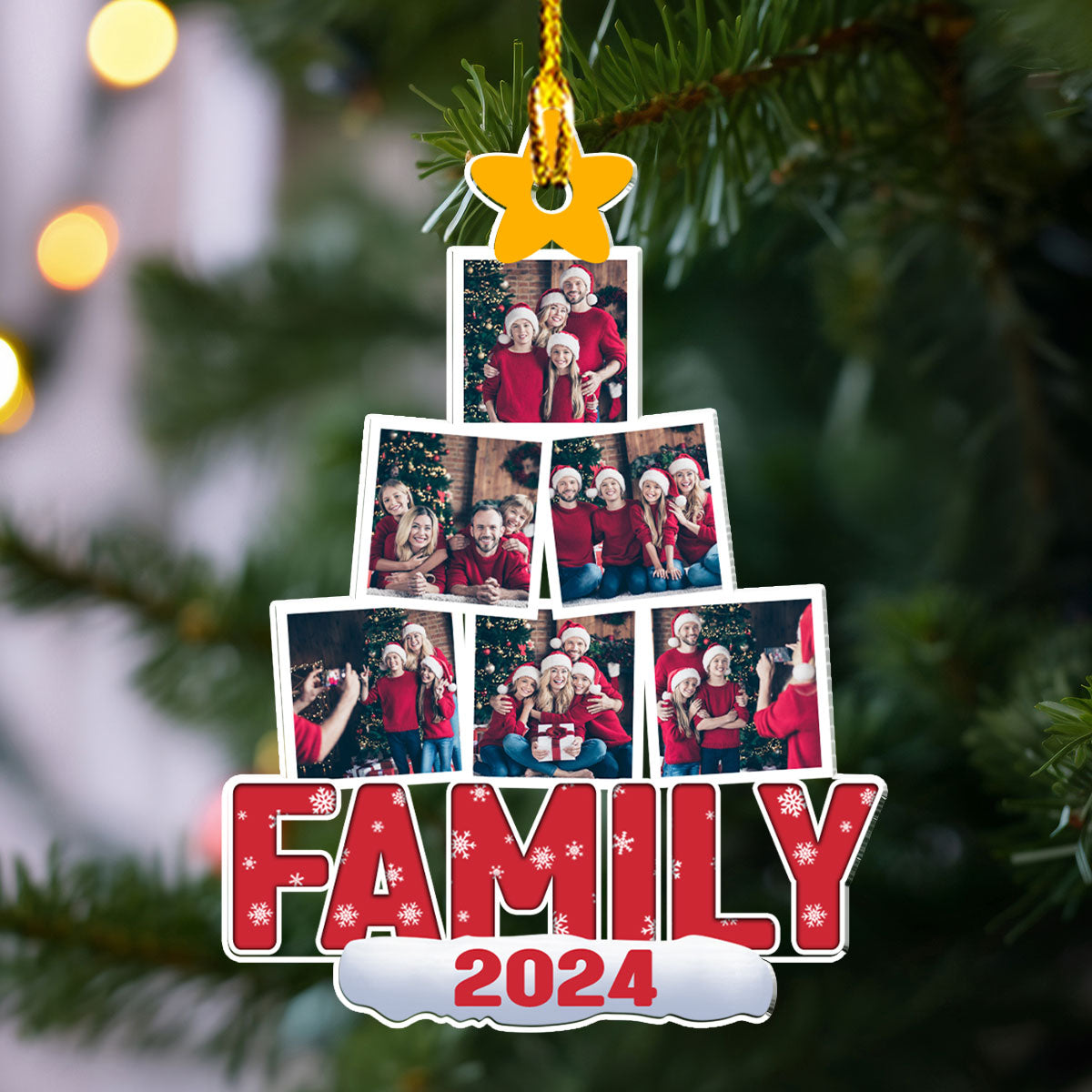 Custom Photo Family Ornament, Christmas Gift for Family Members • Family Together - Personalized Acrylic Ornament