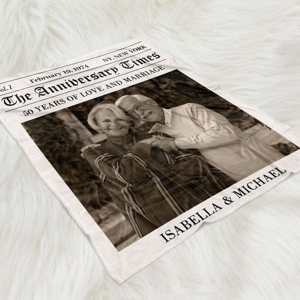 The Anniversary Times - Personalized Fleece Blanket