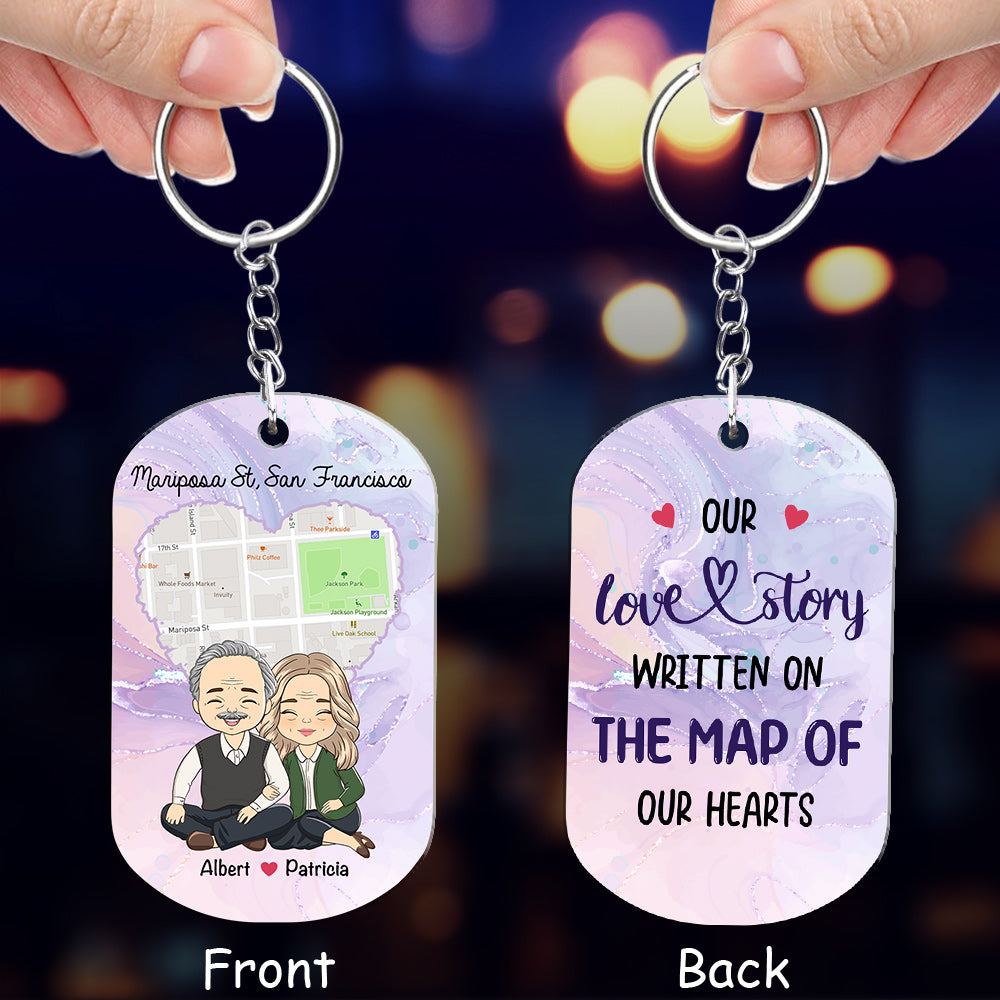 Map The Map Of Heart - Personalized Acrylic Keychain
