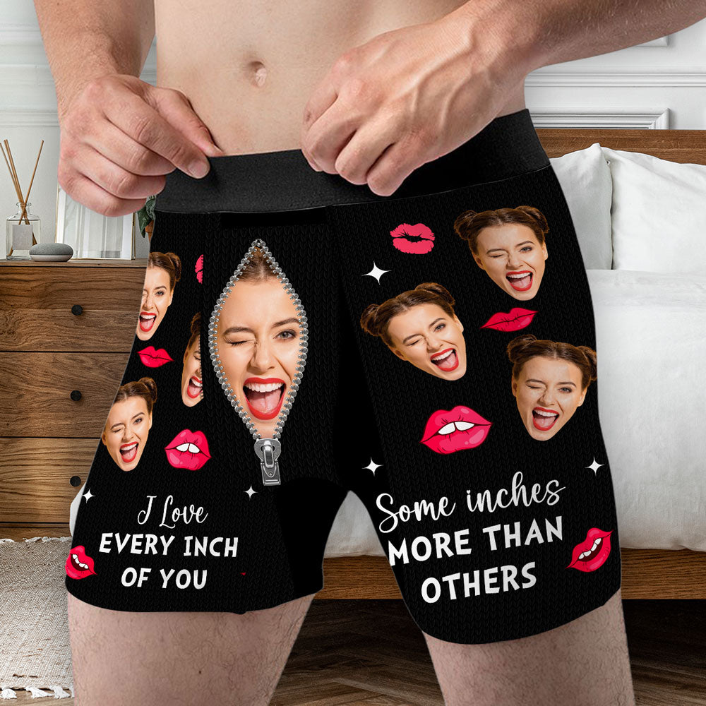 Every Inch Of You - Personalized Photo Men's Boxer Briefs