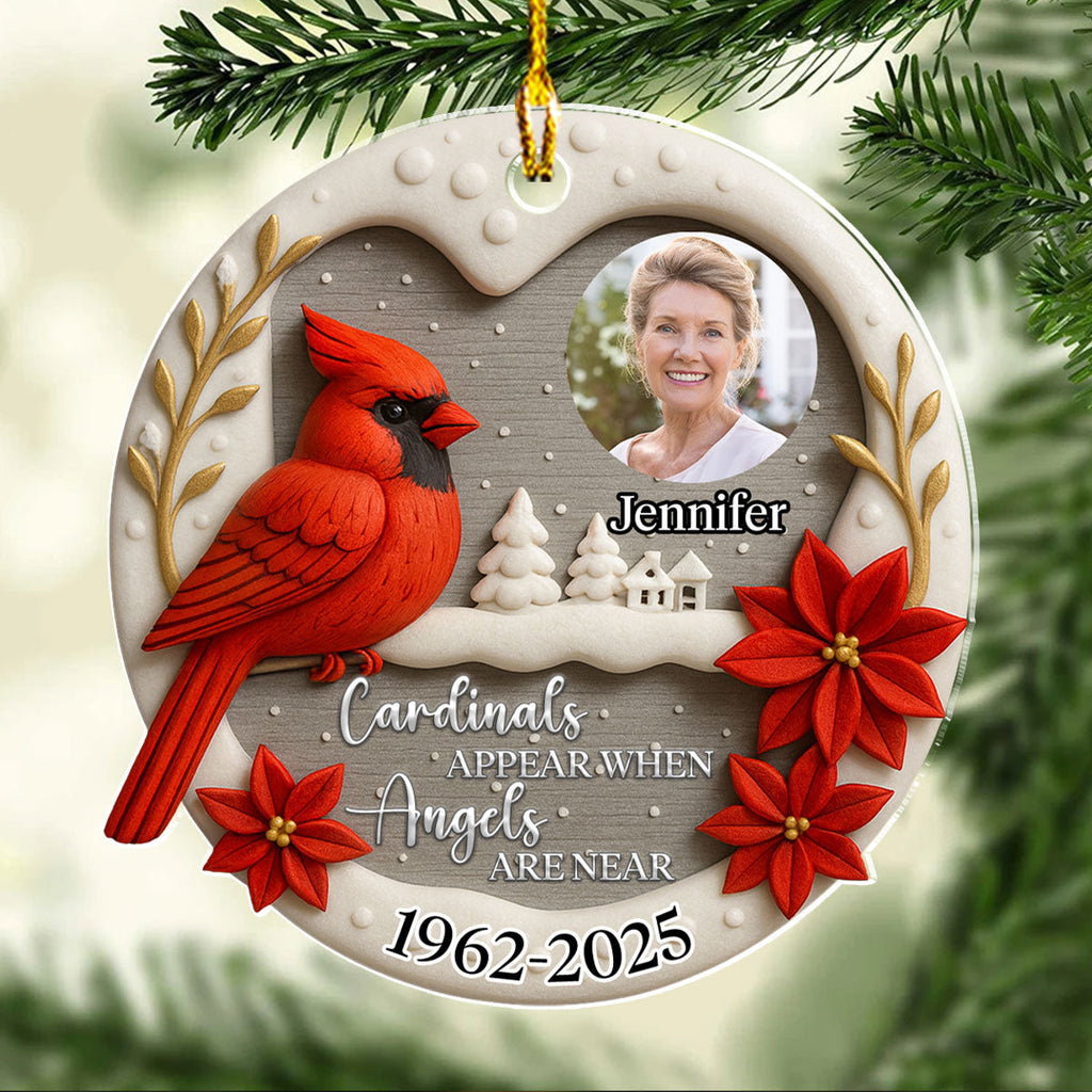 Custom Photo Memorial Christmas Ornament, Sympathy Keepsake • Always In My Mind - Personalized Acrylic Ornament