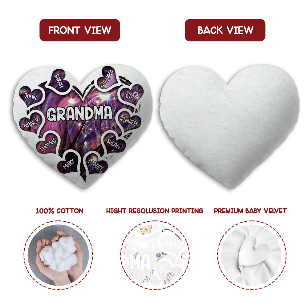 Heart Of Grandma - Personalized Shaped Pillow