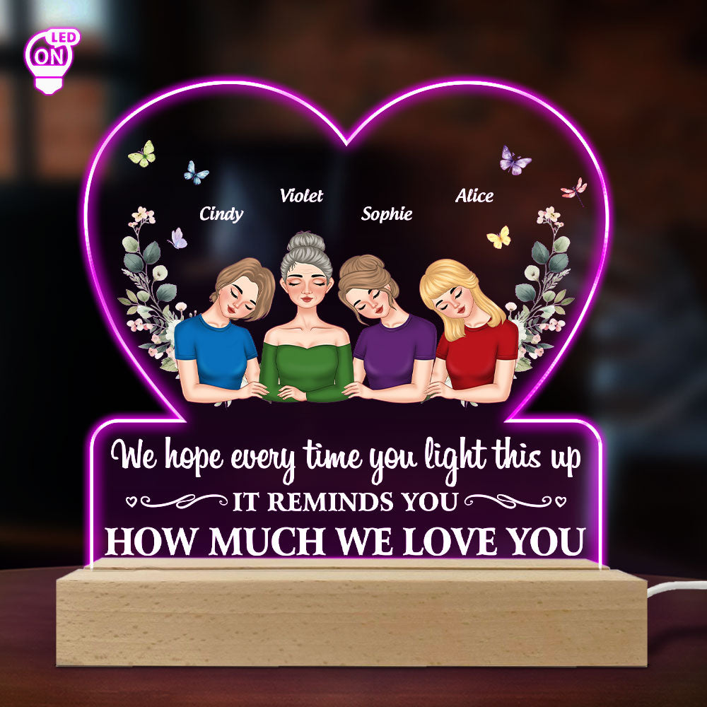 Custom Gift for Mom Grandma, Mother's Day Birthday • Remind How Much We Love You - Personalized LED Light