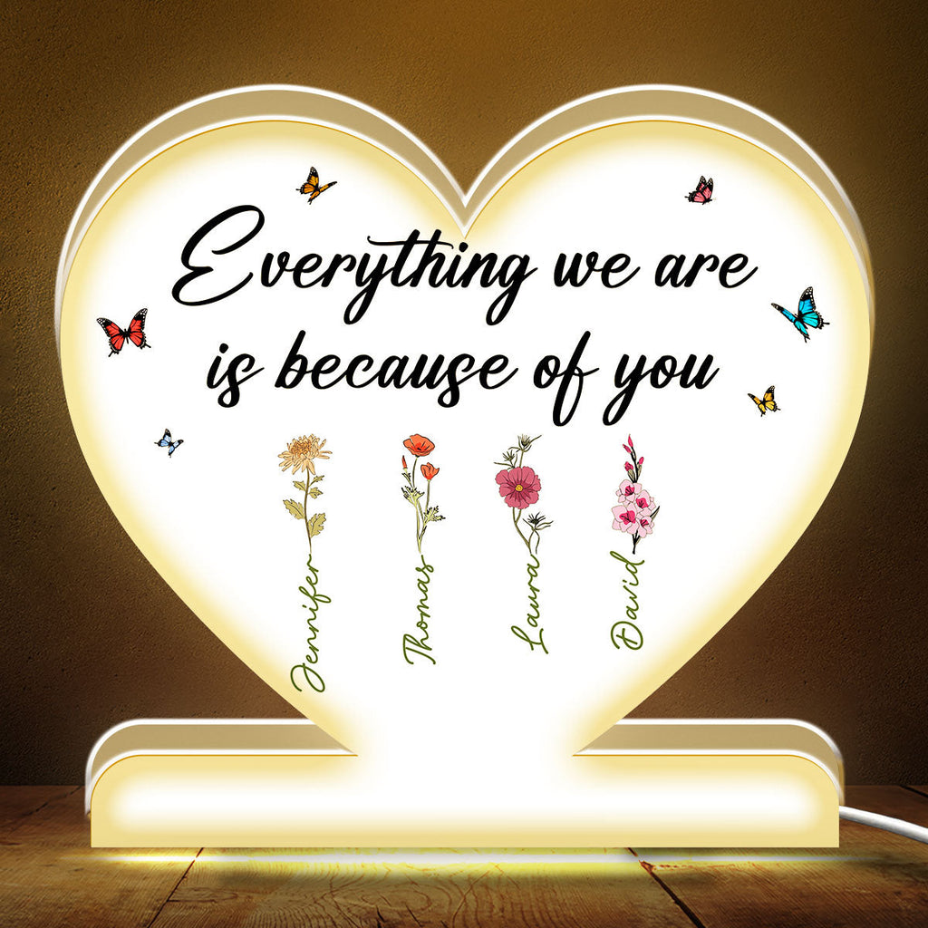Everything Is Because Of You - Personalized Light Box