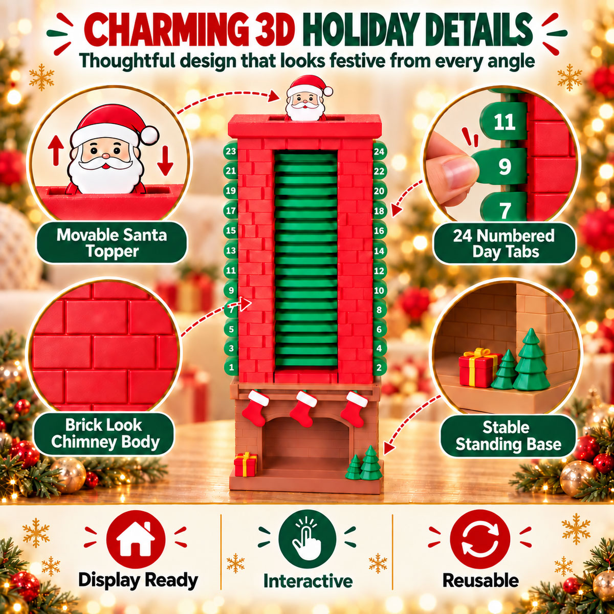 Twenty Four Days Of Magic - Santa Chimney Advent Calendar