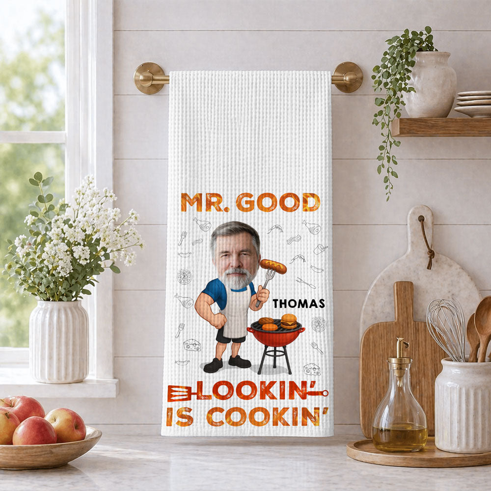 Custom Grilling BBQ Kitchen Towel, Father's Day Birthday Gift For Dad Father • Grillliant Dad - Personalized Kitchen Towel