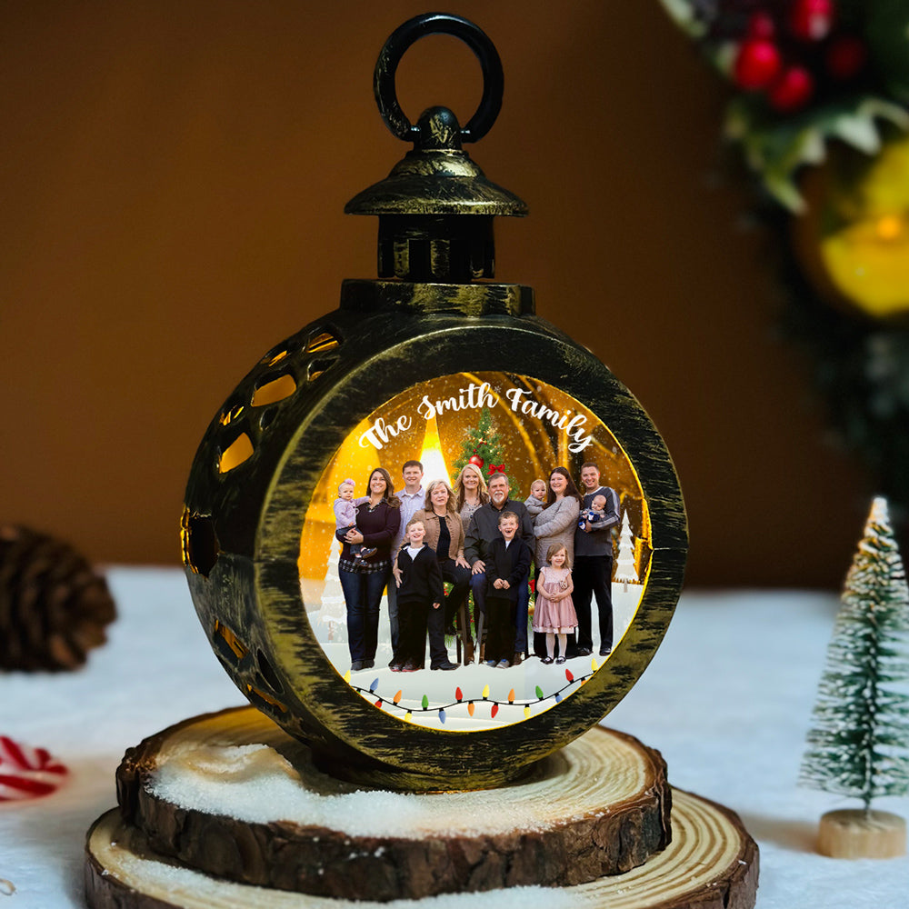 Custom Photo Family Christmas Gifts, Holiday Decor • Family And Friends - Personalized Christmas Lantern