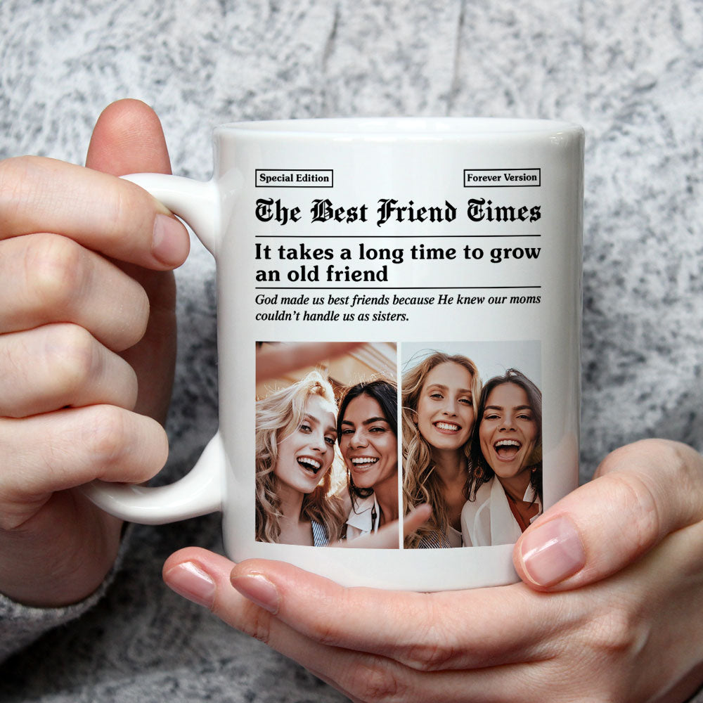 Custom Photo Best Friend, Christmas & Birthday Friendship Keepsake Gift • The BFF Times - Personalized Coffee Mug