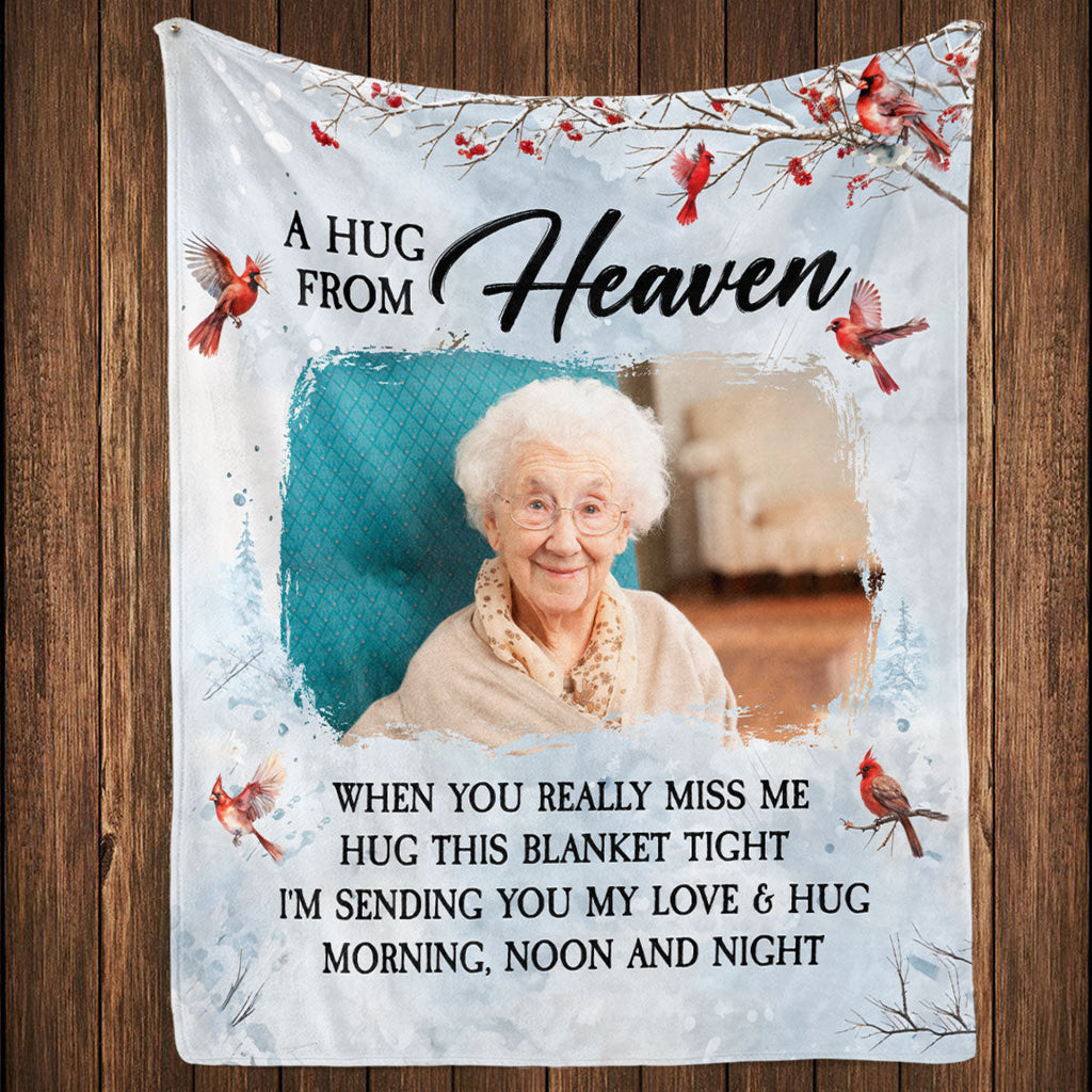 A Hug From Heaven Photo - Personalized Fleece Blanket