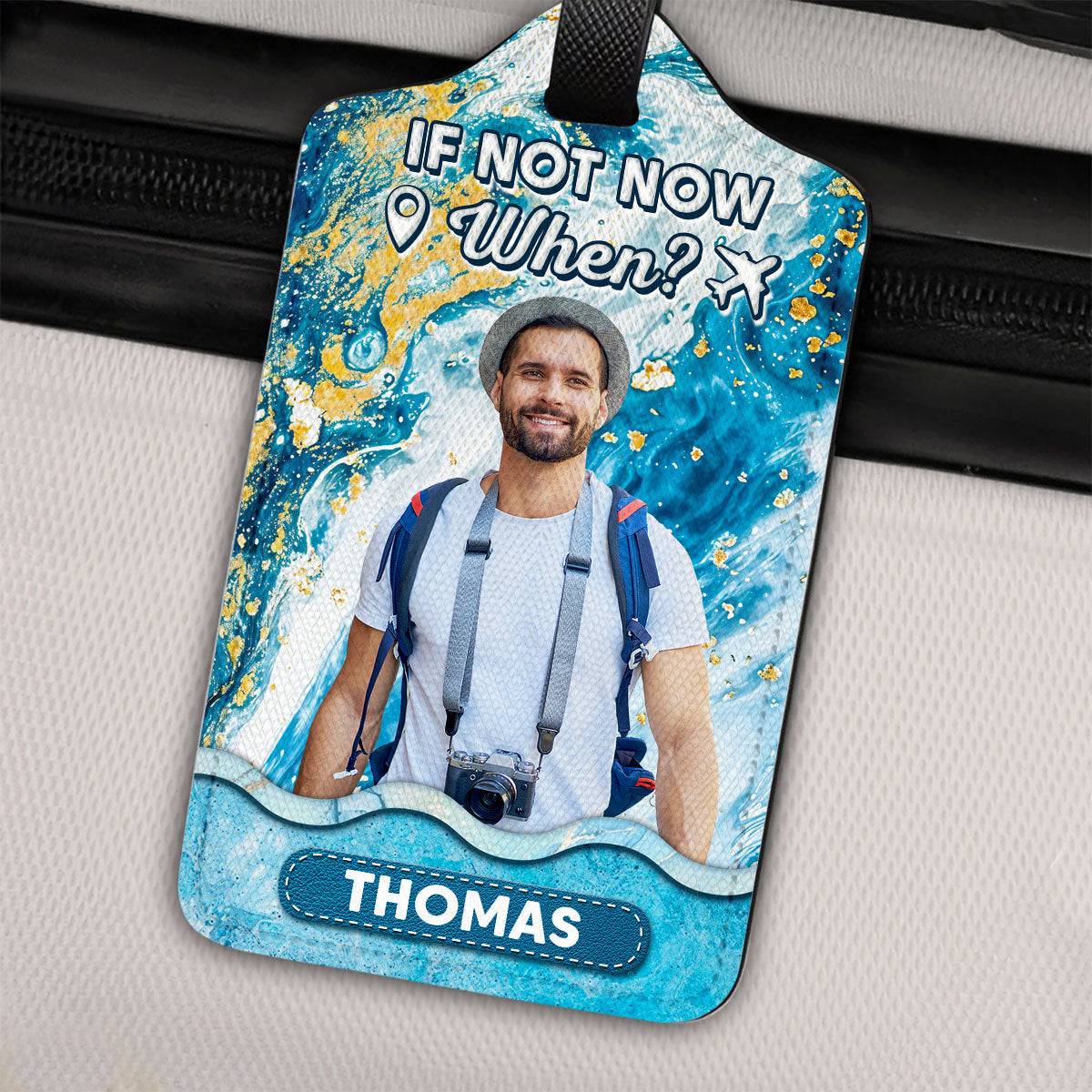 Blue Waves - Personalized Luggage Tag