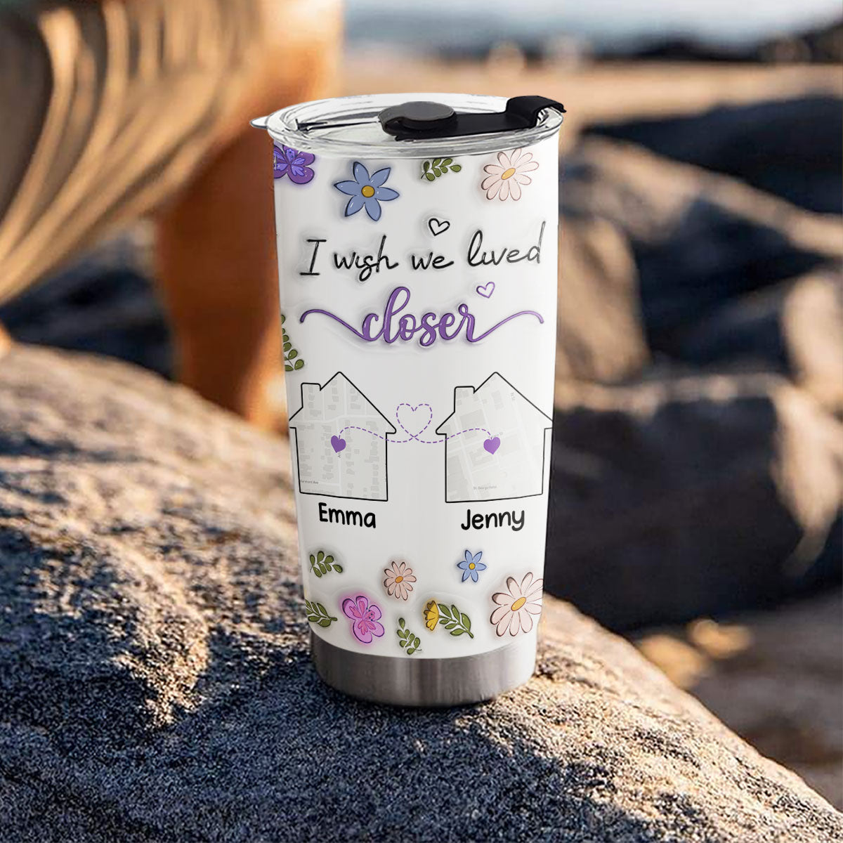 Custom Christmas Birthday Gifts For Best Friend • I Wish You Lived Next Door - Personalized 3D Inflated Effect Tumbler