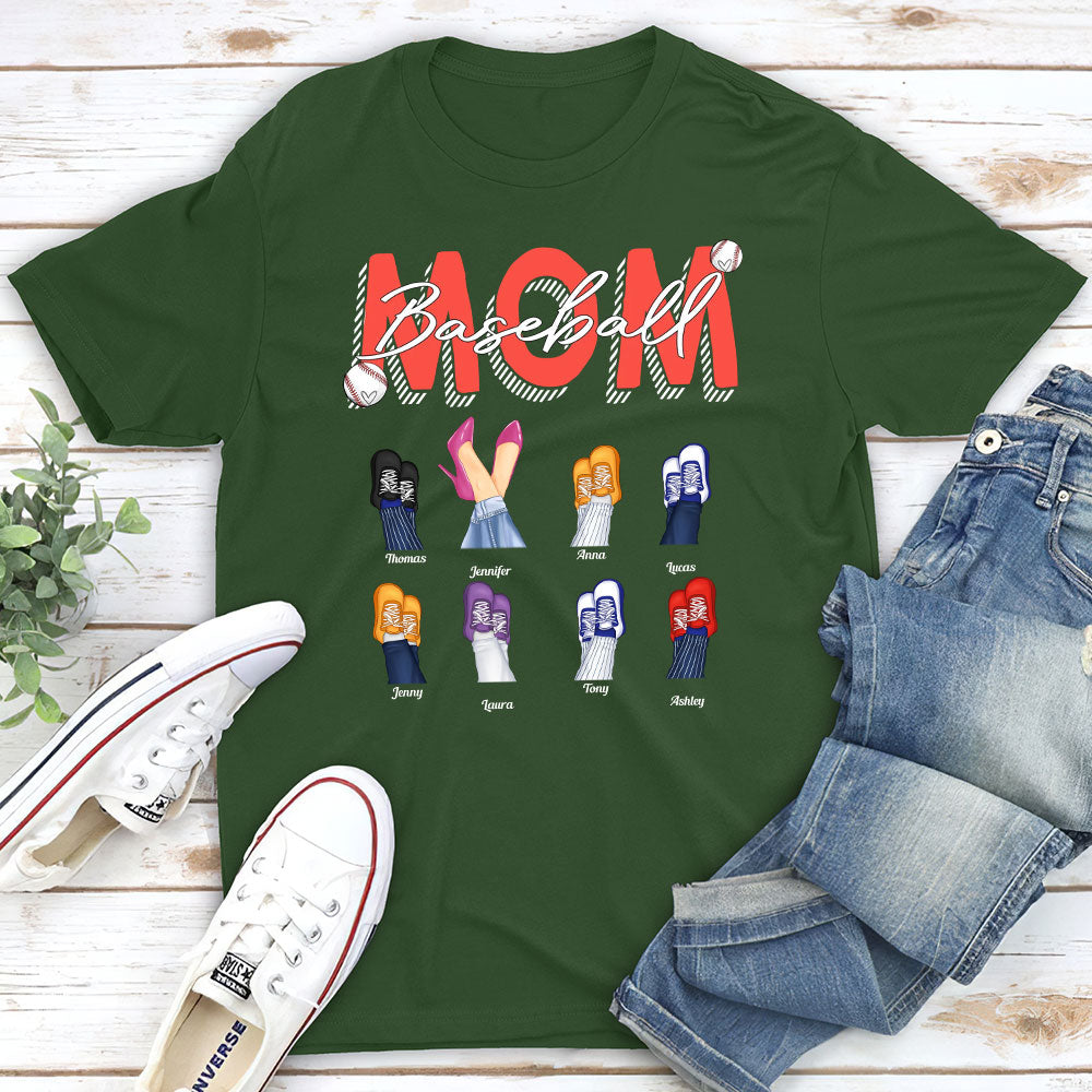 Custom Christmas & Birthday Gift for Mom, Grandma • Baseball Mom - Personalized Unisex T-shirt
